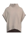 Armani Exchange Woman Turtleneck Light Brown Size M Wool, Polyamide In Beige