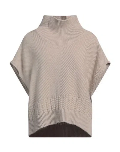 Armani Exchange Woman Turtleneck Light Brown Size M Wool, Polyamide In Beige