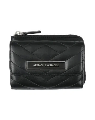 Armani Exchange Woman Wallet Black Size - Textile Fibers