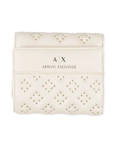 Armani Exchange Woman Wallet Cream Size - Polyester In White