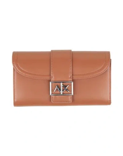 Armani Exchange Woman Wallet Tan Size - Polyester In Brown
