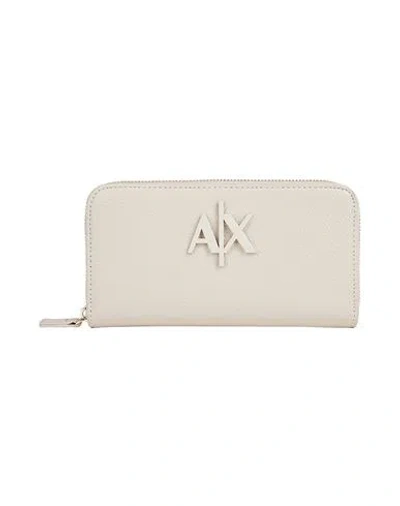 Armani Exchange Woman Wallet Taupe Size - Polyester, Polyurethane Coated In Neutral