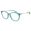 Armani Exchange Women's 54mm Shiny Transparent Petroleum Opticals In Multi