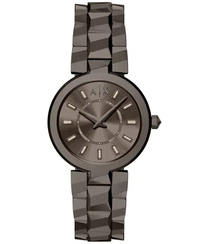 Armani Exchange Women's Audora Quartz Two Hand Brown Stainless Steel Watch 34mm