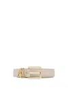 Armani Exchange Thin Belt With Small Logo In Gray