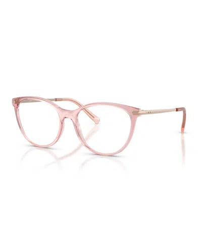 Armani Exchange Women's Eyeglasses, Ax3078 In Shiny Transparent Pink