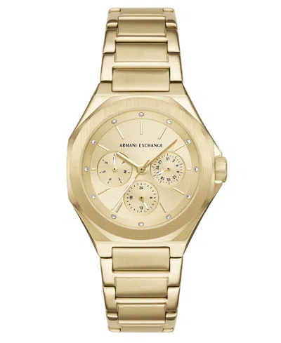 Armani Exchange Women's Multifunction Gold-tone Stainless Steel Watch, 36mm