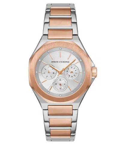 Armani Exchange Women's Multifunction Two-tone Stainless Steel Watch, 36mm In Gold