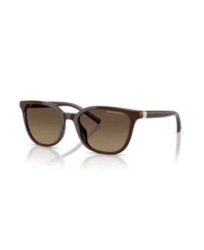 Armani Exchange Women's Polarized Sunglasses, Ax4168su In Shiny Dark Brown
