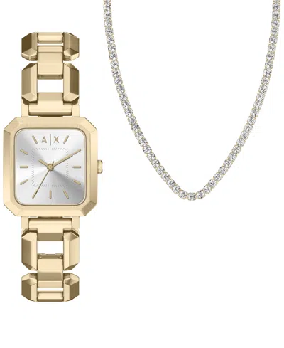 Armani Exchange Women's Quartz Three Hand Gold Stainless Steel Watch 27mm In Silver