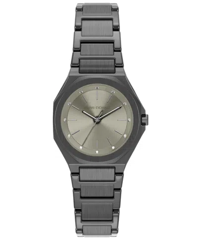 Armani Exchange Women's Quartz Three-hand Gunmetal Stainless Steel Watch, 34mm In Gray