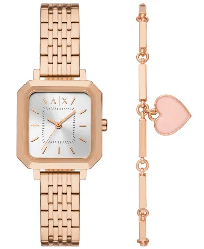 Armani Exchange Women's Quartz Three-hand Rose Gold Stainless Steel Watch 27mm