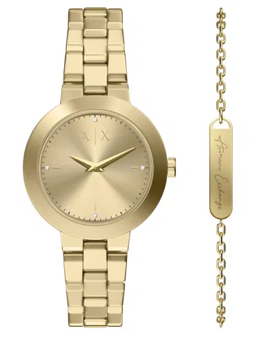 Armani Exchange Women's Quartz Two-hand Gold Stainless Steel Watch, 36mm