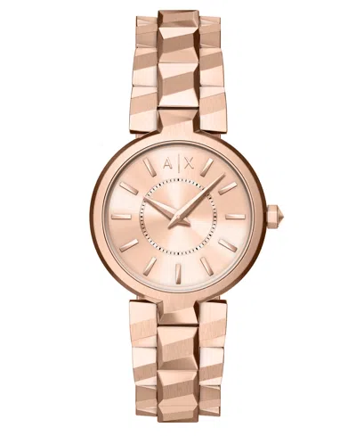 Armani Exchange Women's Quartz Two-hand Rose Gold Stainless Steel Watch, 34mm