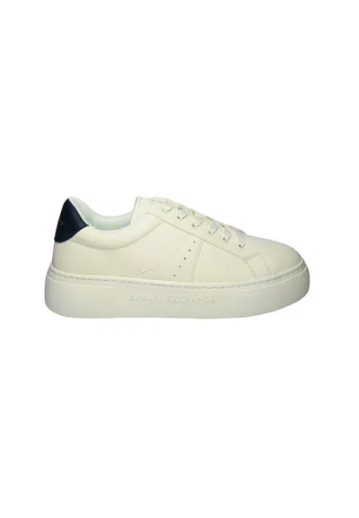 Armani Exchange Women's Shoes  Low White-black Sneakers