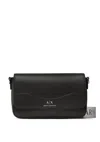 Armani Exchange Gradient Logo Shoulder Strap Crossbody Bag In Black