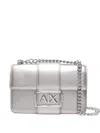 Armani Exchange Logo-plaque Mini Crossbody Bag In Metallic
