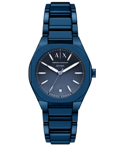 Armani Exchange Women's Sync Quartz Blue Stainless Steel Watch 36mm