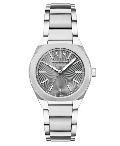 Armani Exchange Women's Sync Quartz Silver Stainless Steel Watch 36mm