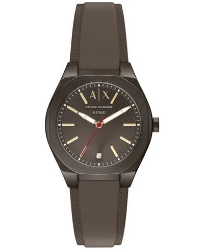Armani Exchange Women's Sync Quartz Three Hand Brown Silicone Watch 36mm