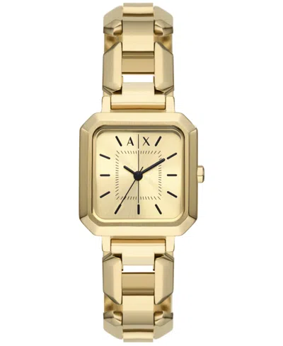 Armani Exchange Women's Three Hand Gold-tone Stainless Steel Watch 27mm