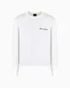 Armani Exchange Official Store Crew-neck Sweater In Wool Blend With Logo On The Chest In White