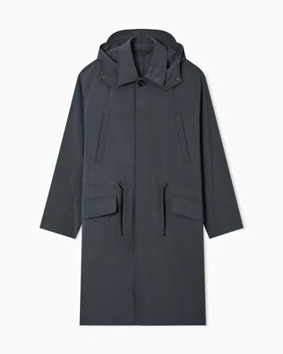 Armani Exchange Wool Blend Parka In Gray