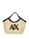 Armani Exchange Woven Tote Bag In Nude