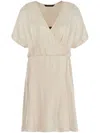 Armani Exchange Wrap Chiffon Minidress In Neutrals