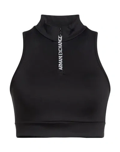 Armani Exchange X Mixmag Woman Top Black Size L Polyamide, Elastane