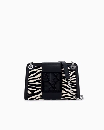 Armani Exchange Zebra Mini Bag In Black