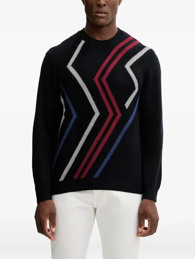 Armani Exchange Zigzag-pattern Sweater In Multi