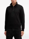 Armani Exchange Zip Collared Sweatshirt In Black
