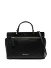 Armani Exchange Zip-fastening Leather Tote Bag In Black