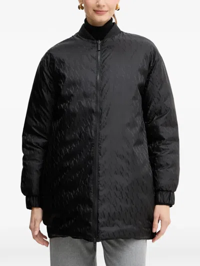 Armani Exchange Zip-fastening Patterned Jacket In Black
