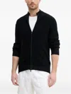 Armani Exchange Zip-front Ribbed Cardigan In Black