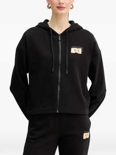 Armani Exchange Zip Hoodie In Black