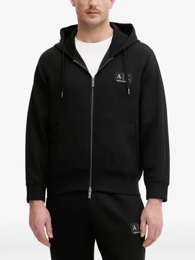 Armani Exchange Zip Hoodie In Black