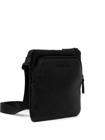 Armani Exchange Zip Textured Belt Bag In Black