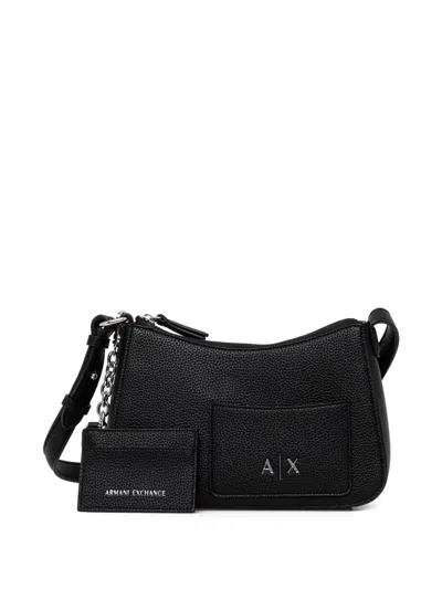 Armani Exchange Zip-up Cross Body Bag In Black