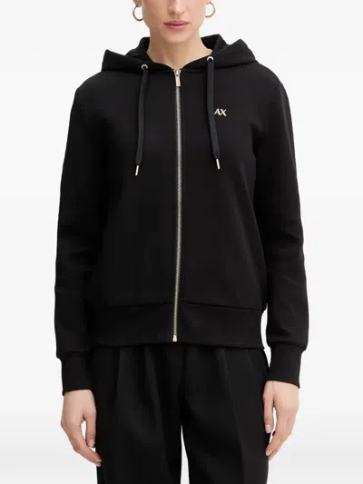 Armani Exchange Zip-up Hoodie In Black
