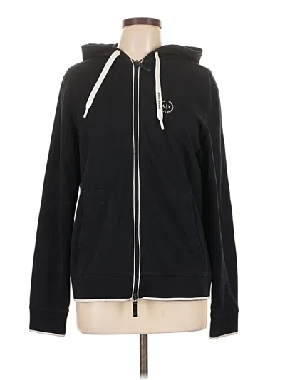 Pre-owned Armani Exchange Zip Up Hoodie In Black