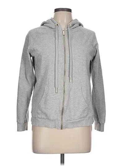 Pre-owned Armani Exchange Zip Up Hoodie In Gray