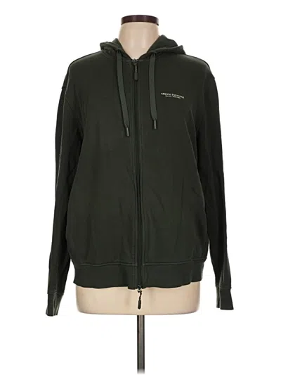 Pre-owned Armani Exchange Zip Up Hoodie In Green