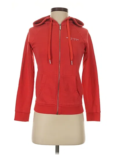 Pre-owned Armani Exchange Zip Up Hoodie In Red