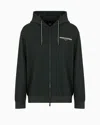Armani Exchange Zip-up Hoodie With Milan/new York Print On The Back In Green