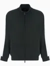 Armani Exchange Full Zip Sweatshirt With Logo Bands In Green