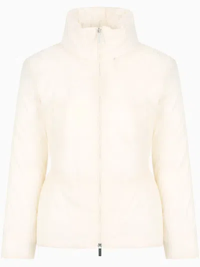 Armani Exchange Zip-up Puffer Jacket In White
