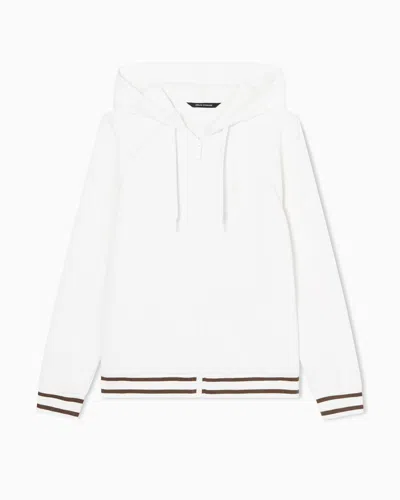 Armani Exchange Zip-up Sweatshirt In Technical Fabric In White