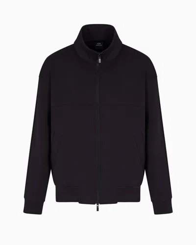 Armani Exchange Zip-up Sweatshirts In Navy Blue
